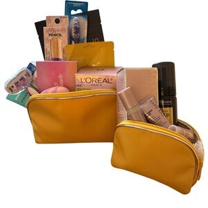 Essentials Filled Toiletry/Cosmetic Bag Set. One Large & One Small Toiletry Bag.